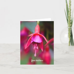 Rosa und violette Fuchsien-Grußkarte zum Falten Dankeskarte