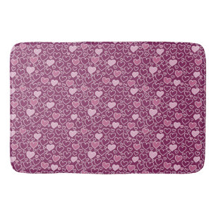 Rosa und violette Herzen Badematte