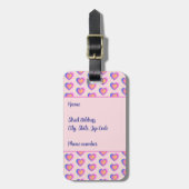 Rosa und violette Herzen Tag Gepäckanhänger (Vorderseite vertikal)