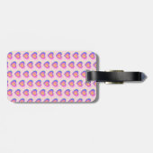 Rosa und violette Herzen Tag Gepäckanhänger (Rückseite horizontal)