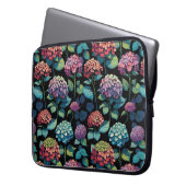 Rosa und violette Hortensienblätter Laptopschutzhülle (Vorderseite Links)