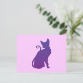 Rosa und violette Katze Postkarte (Stehend Vorderseite)