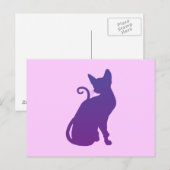 Rosa und violette Katze Postkarte (Vorne/Hinten)