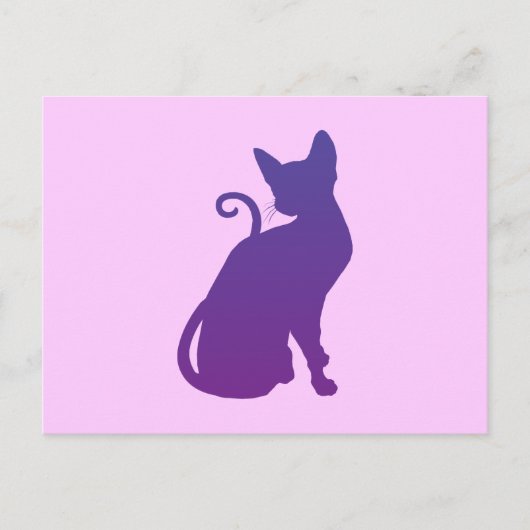 Rosa und violette Katze Postkarte (Vorderseite)