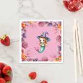 Rosa und violette Muscheln Serviette (Beispiel)