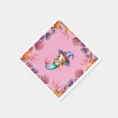 Rosa und violette Muscheln Serviette (Ecke)