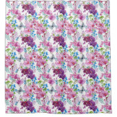 Rosa und violette Orchideen Duschvorhang (Vorderseite)