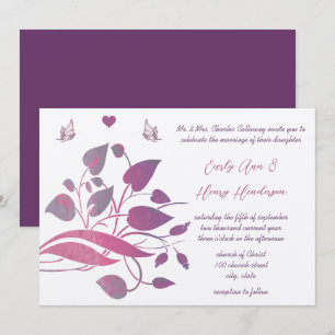 Rosa und violette Orchideen-Hochzeitseinladungen Einladung
