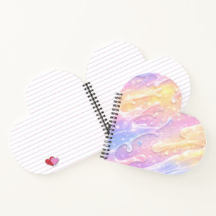 Rosa und violette Pastellfarben AI-Kunst Notizblock