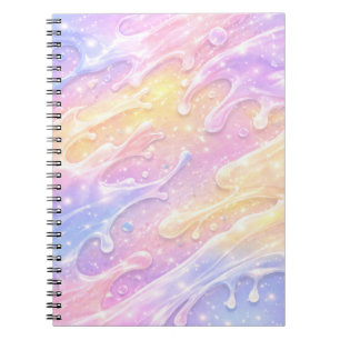 Rosa und violette Pastellfarben AI-Kunst Notizblock