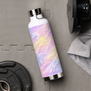 Rosa und violette Pastellfarben AI-Kunst Trinkflasche