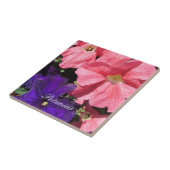 Rosa und violette Petunien Fliese (Seite)