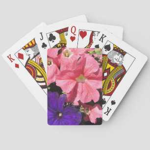 Rosa und violette Petunien Spielkarten