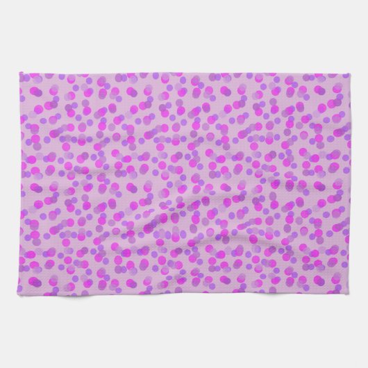 rosa und violette Punkte Geschirrtuch (Horizontal)
