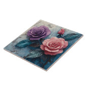 Rosa und violette Rosen Distressed Hintergrund Fliese (Seite)
