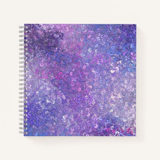 Rosa und violette Strass-Bling Notizblock (Vorderseite)
