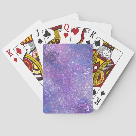 Rosa und violette Strass-Bling  Spielkarten (Rückseite)