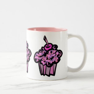 rosa und violette Tarnung Cupcake Zweifarbige Tasse