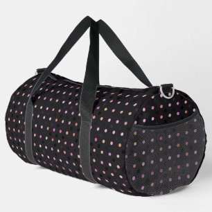 rosa und violette Tupfen auf Grau Duffle Bag