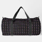 rosa und violette Tupfen auf Grau Duffle Bag (Rückseite)