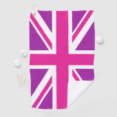 Rosa und violette Union Jack/Flagge Golfhandtuch (Insitu)