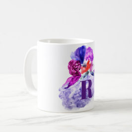 Rosa und violette Wasserfarbe Mit Monogramm Kaffeetasse