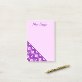 Rosa und violette Wellen Post-it Klebezettel (Auf Schreibtisch)