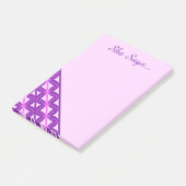 Rosa und violette Wellen Post-it Klebezettel (angewinkelt)