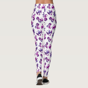 Rosa und violetter Raumdrache Leggings