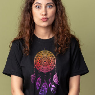 rosa und violetter Traumfänger Boho T-Shirt