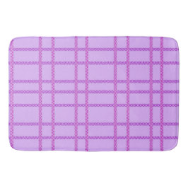 Rosa und violettes Blumenkaromuster Badematte