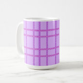 Rosa und violettes Blumenkaromuster Kaffeetasse (Vorderseite Links)