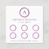 Rosa und violettes Monogramm Modern Treuekarte (Vorderseite)