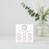 Rosa und violettes Monogramm Modern Treuekarte (Stehend Vorderseite)