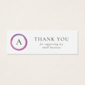Rosa und violettes Monogramm QR-Code-Package Inser (Vorderseite)