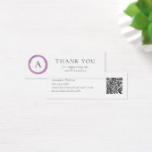 Rosa und violettes Monogramm QR-Code-Package Inser (Schreibtisch)