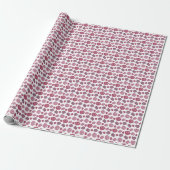 Rosa und violettes Rosenmuster Geschenkpapier (Ungerollt)