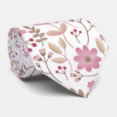 Rosa und weiche beige Peonies Blossom Krawatte (Gerollt)