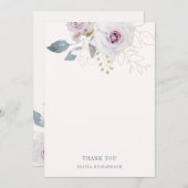 Rosa und weiche Violette Dankeskarte (Vorne/Hinten)