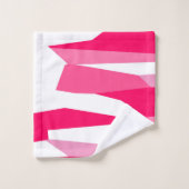 Rosa und Weiß Abstrakt Badhandtuch Set (Waschlappen)
