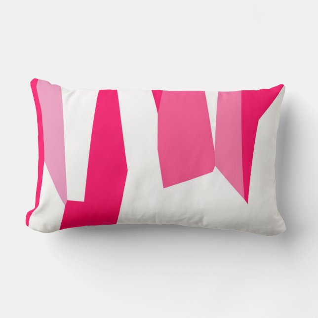 rosa und weiß abstrakt lendenkissen (Vorderseite)