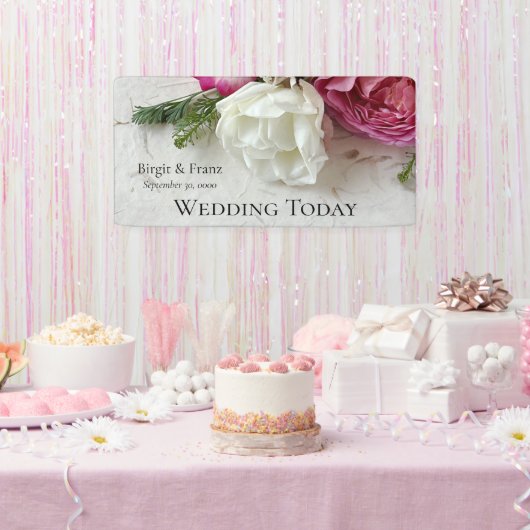 Rosa und Weiß Banner (Party)