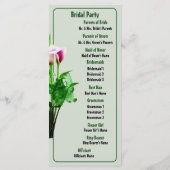 Rosa und Weiß Calla Lilies Hochzeitsprogramm Programm (Rückseite)