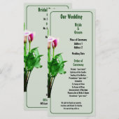 Rosa und Weiß Calla Lilies Hochzeitsprogramm Programm (Vorne/Hinten)