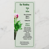 Rosa und Weiß Calla Lilies Hochzeitsprogramm Programm (Vorderseite)