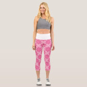 Rosa und Weiß Capri Leggings (Vorderseite)