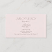 Rosa und Weiß | Chic Minimalistische Blume Visitenkarte (Vorderseite)