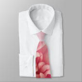 Rosa und Weiß Dahlia Neck Tie Krawatte (Gebunden)