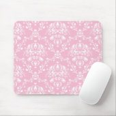 Rosa und Weiß Damast Mousepad (Mit Mouse)