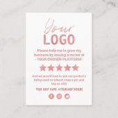 Rosa und Weiß Danke für das Logo der Social Media Visitenkarte (Rückseite)